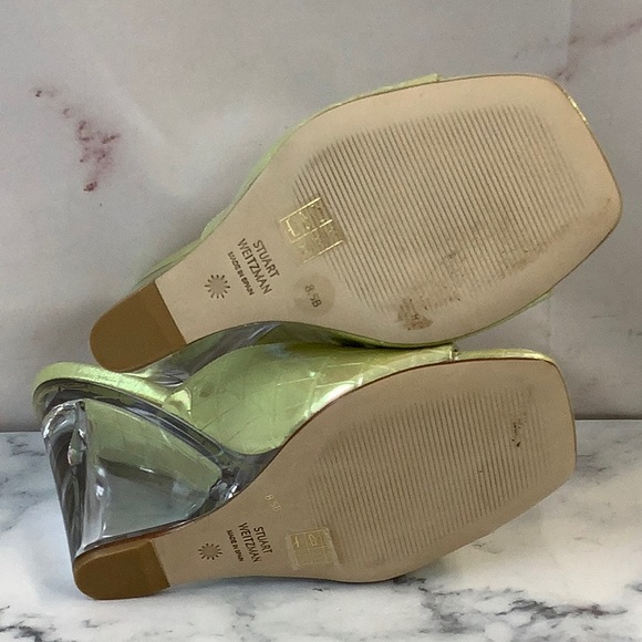 Stuart Weitzman Lucite Wedge Women's Shoe Size 8.5B - Picture 6 of 7